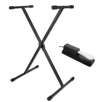 Tiger Folding Single Frame Keyboard Stand & Sustain Pedal Pack